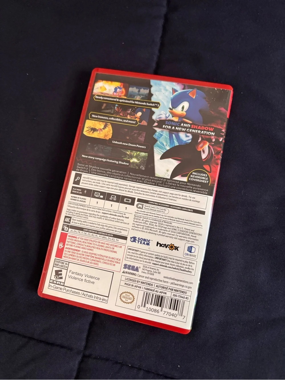 Nintendo Switch sonic shadows